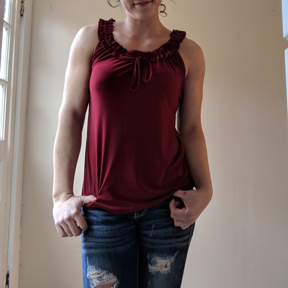 Spring time deep red tank top